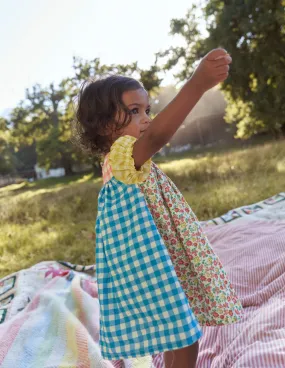 Basic Cool Gathered Woven Dress-Hotchpotch Multi