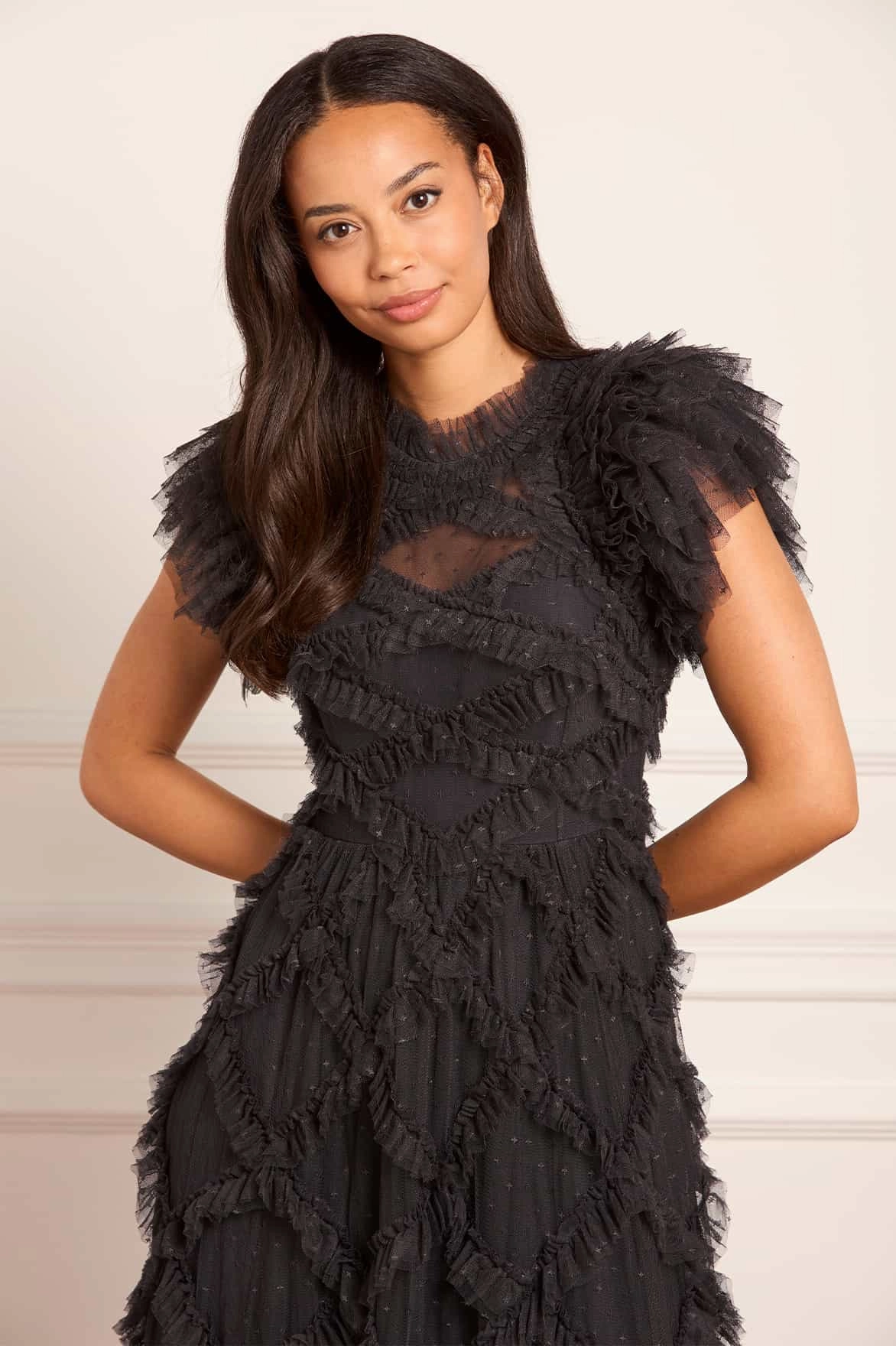 Cozy Texture Genevieve Ruffle Gown