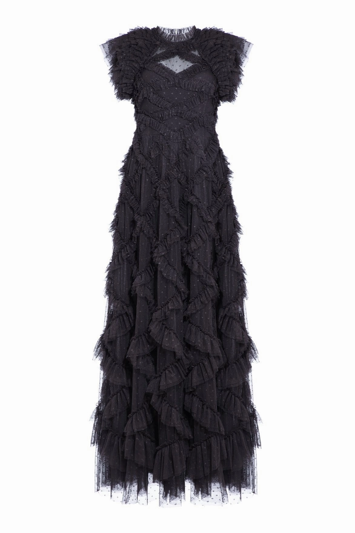 soft look Luxurious Feel Genevieve Ruffle Gown