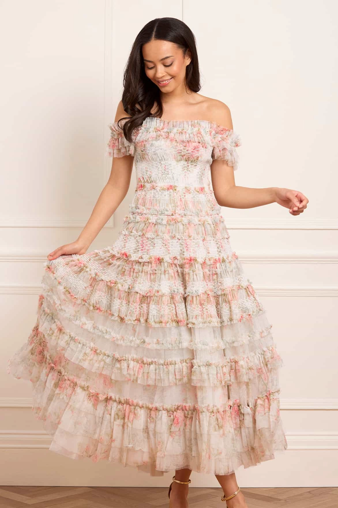 Versatile Layer Wear Daily Ready Madame Rose Elodie Off-Shoulder Ankle Gown