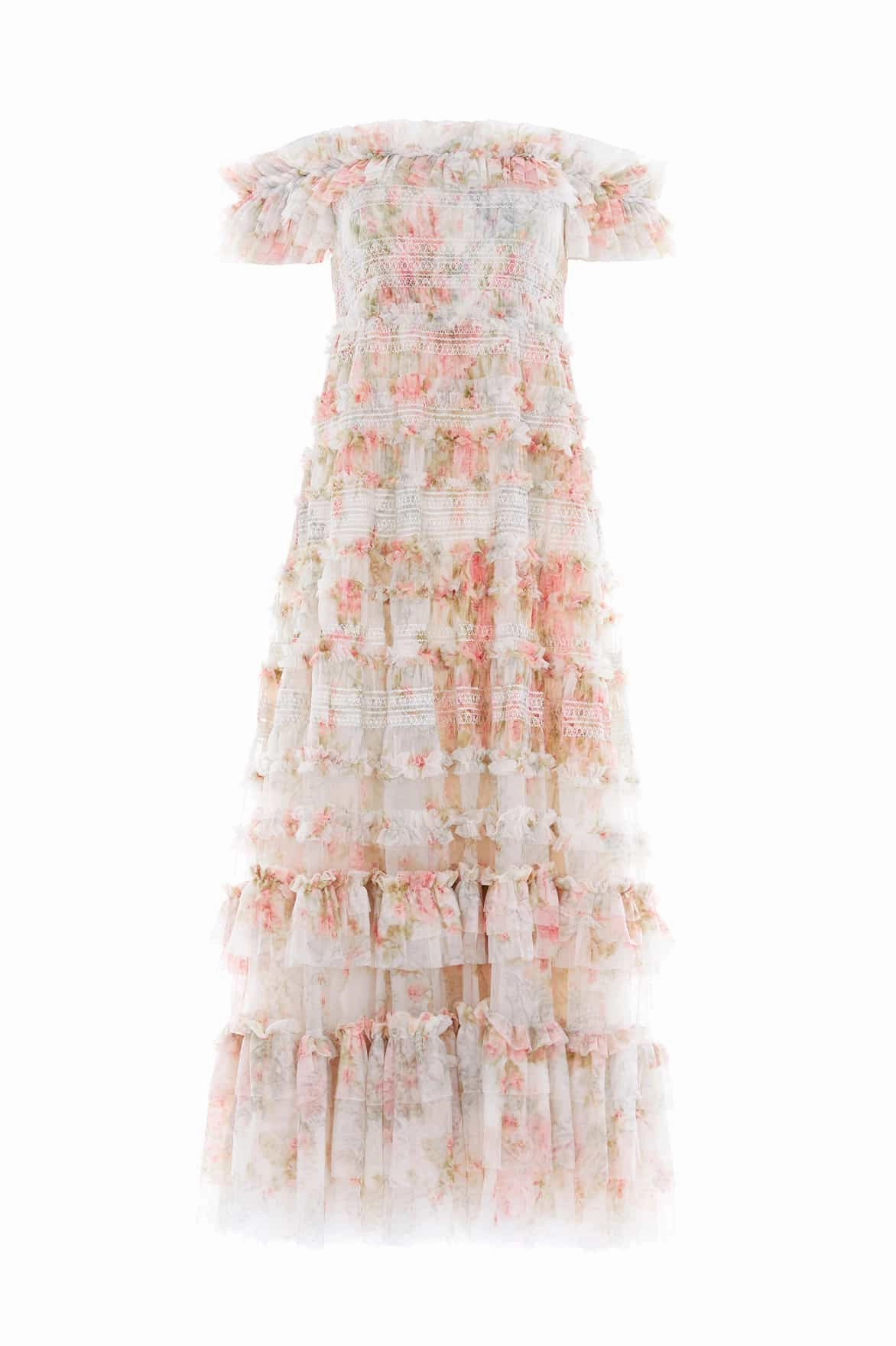 Madame Rose Elodie Off-Shoulder Ankle Gown High-waist Flare Breeze