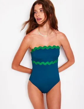 Soft Lining Trendy Prints Giant Rik Rak Swimsuit-Oceanside