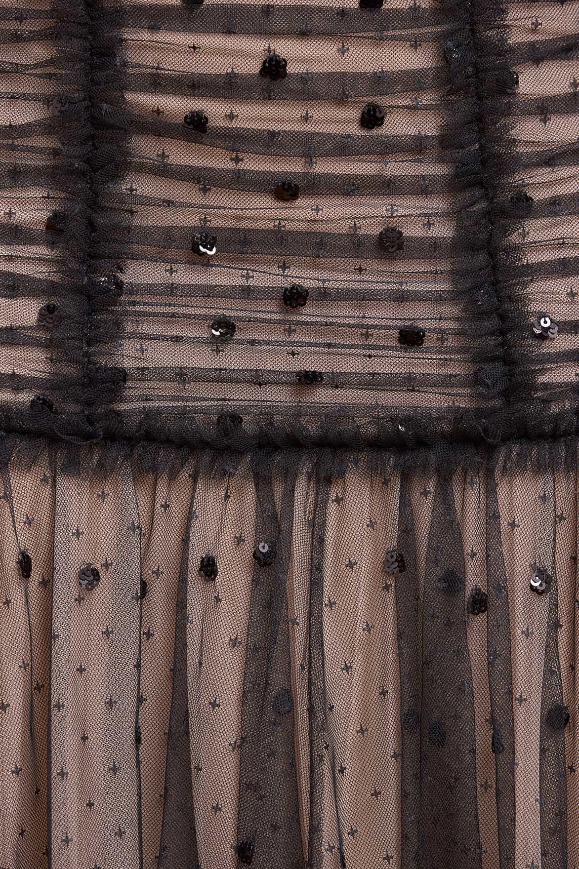 Feminine Energy Calm Silhouette Gigi Dot One-Shoulder Rouched Gown