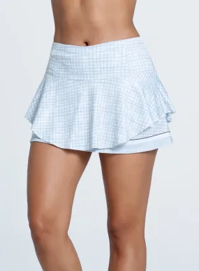 Basic Style Gingham Rush Skirt-13"