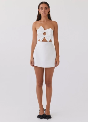 Girl Crush Bow Mini Dress - White