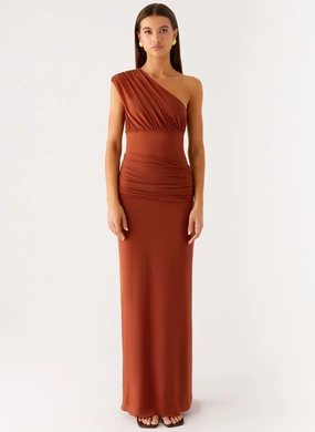 Glimmer Maxi Dress - Rust