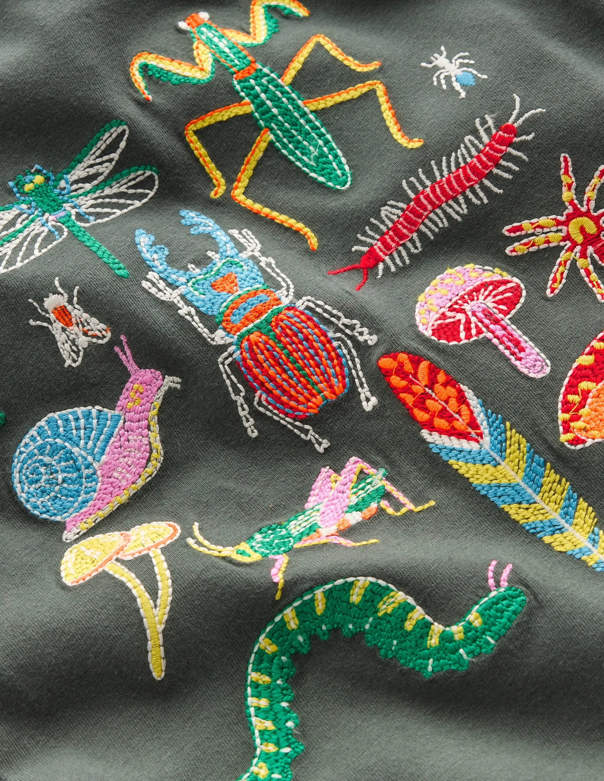 Glow Superstitch T-shirt-Smoke Insects Tubular Body Construction