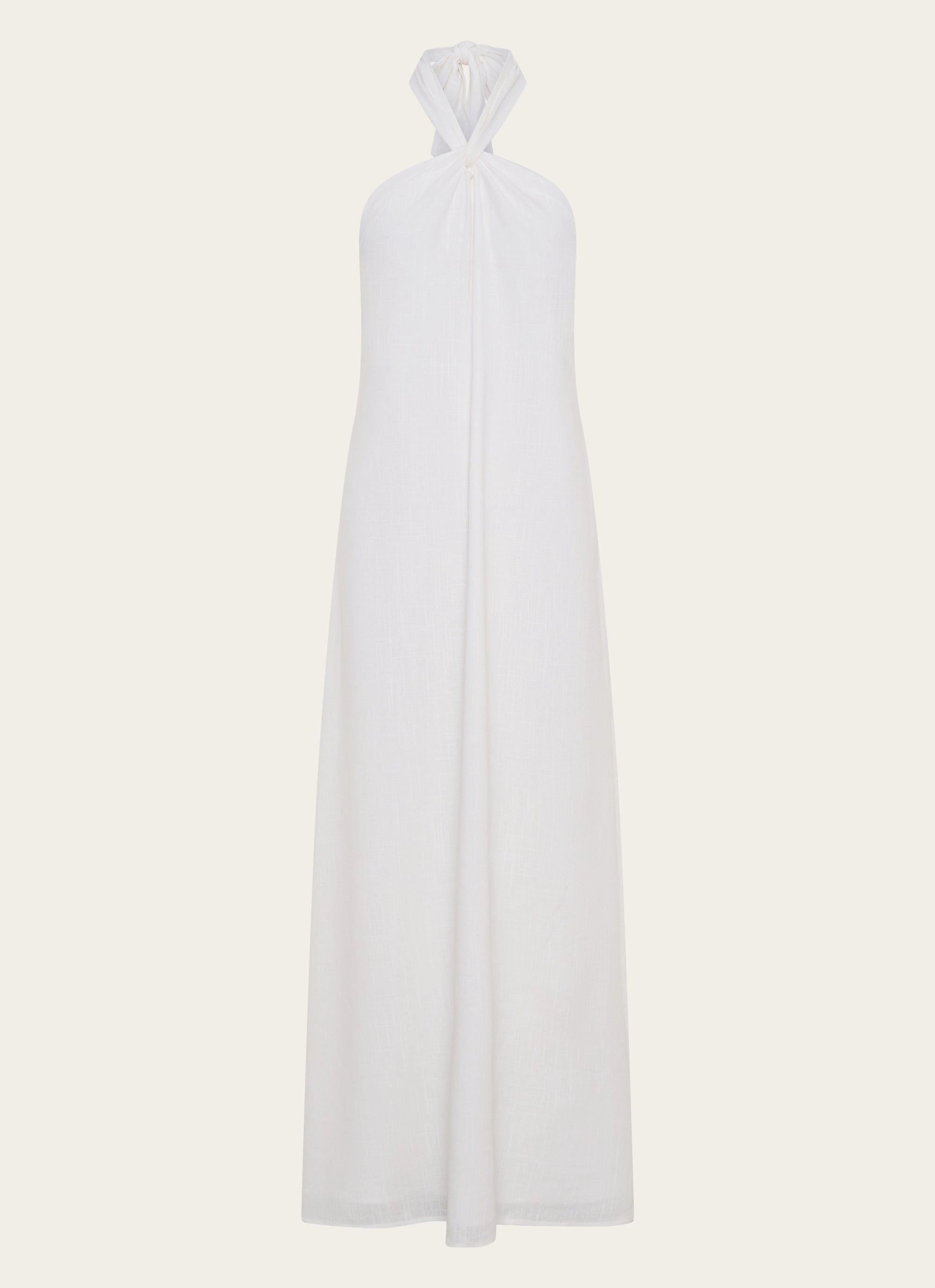 Golden Child Linen Maxi Dress - White