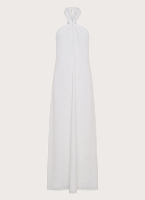 Golden Child Linen Maxi Dress - White