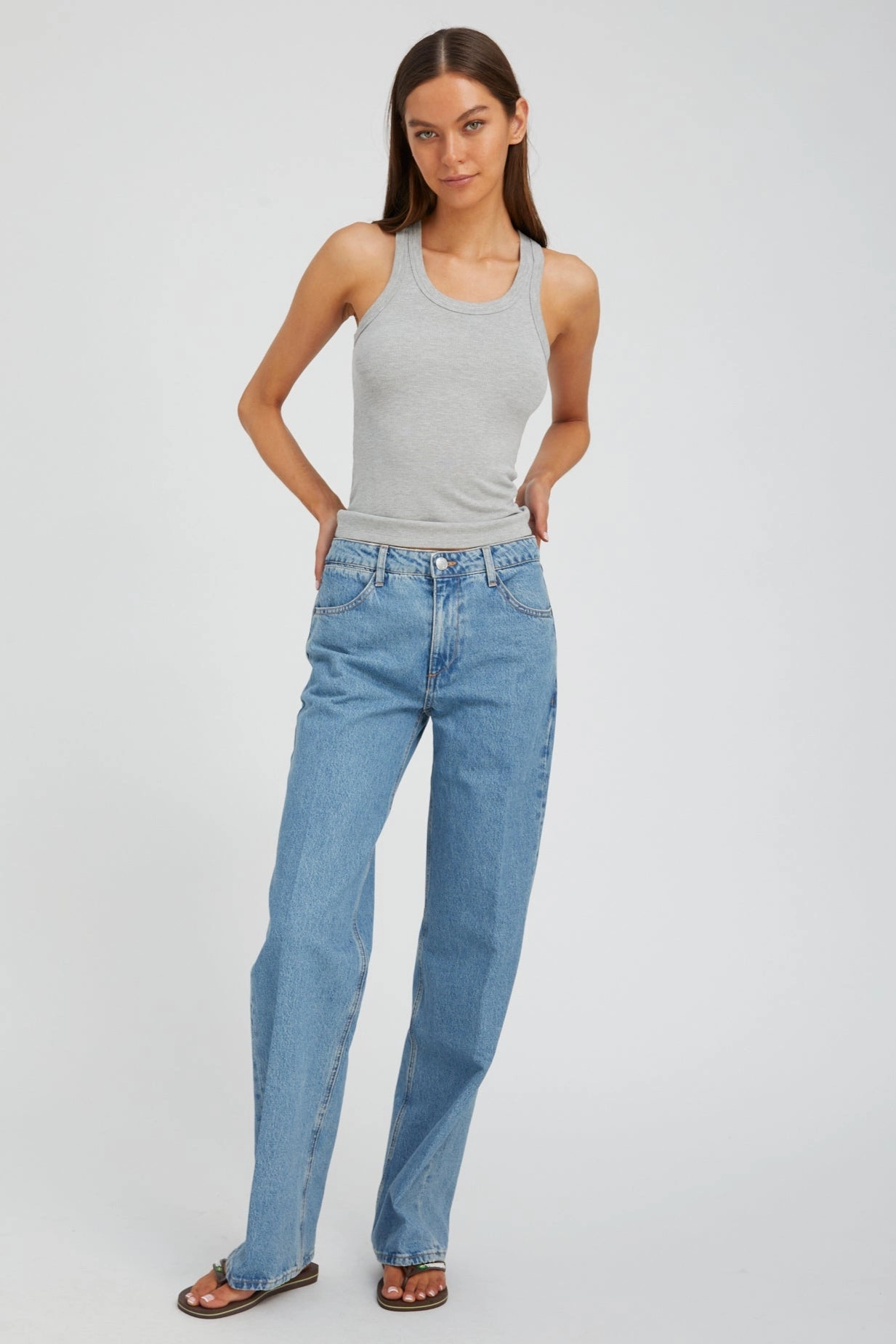 Flexible Knee Articulation Grace Baggy Denim