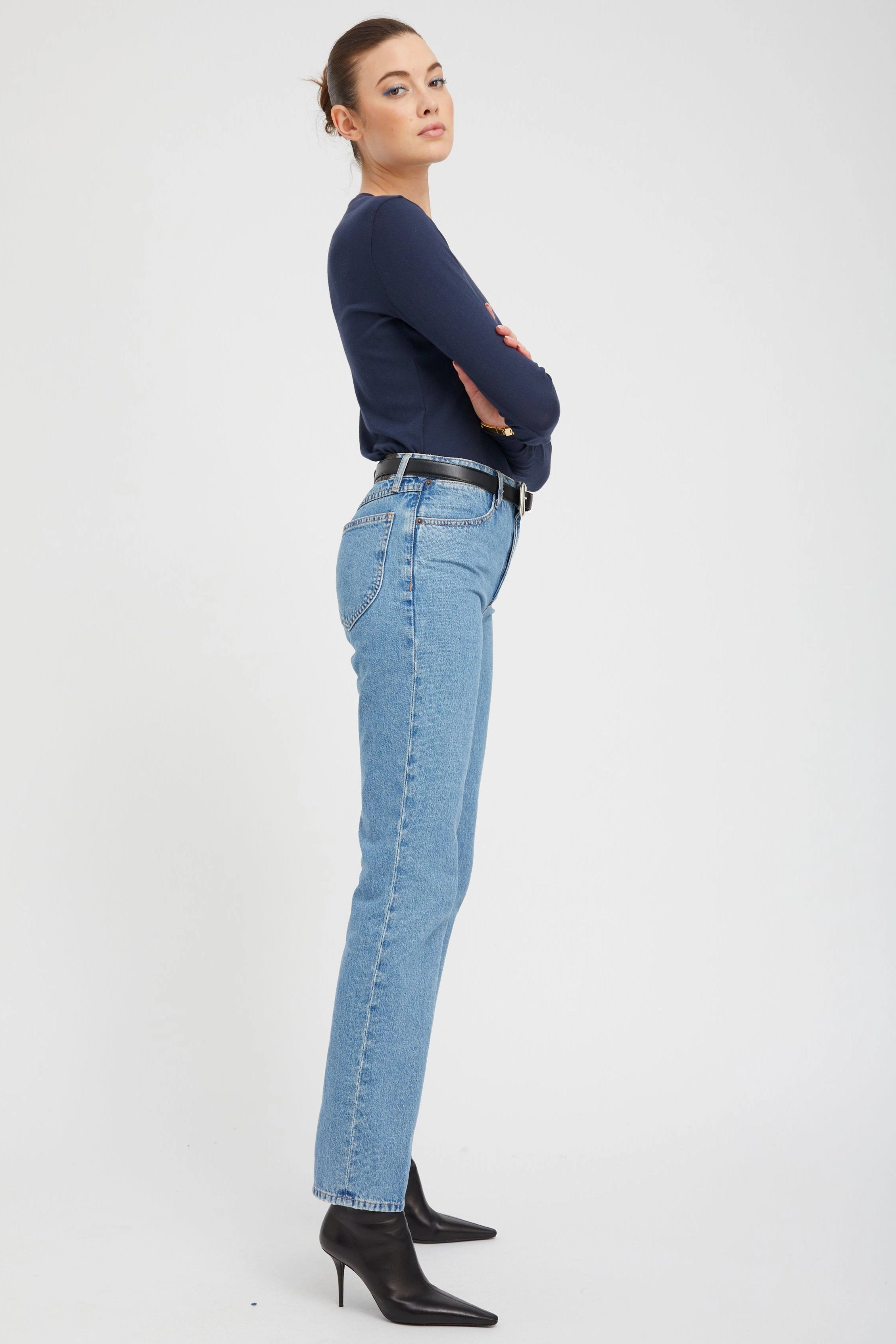 Adjustable Waist Shape Flex Grace Straight Leg Denim