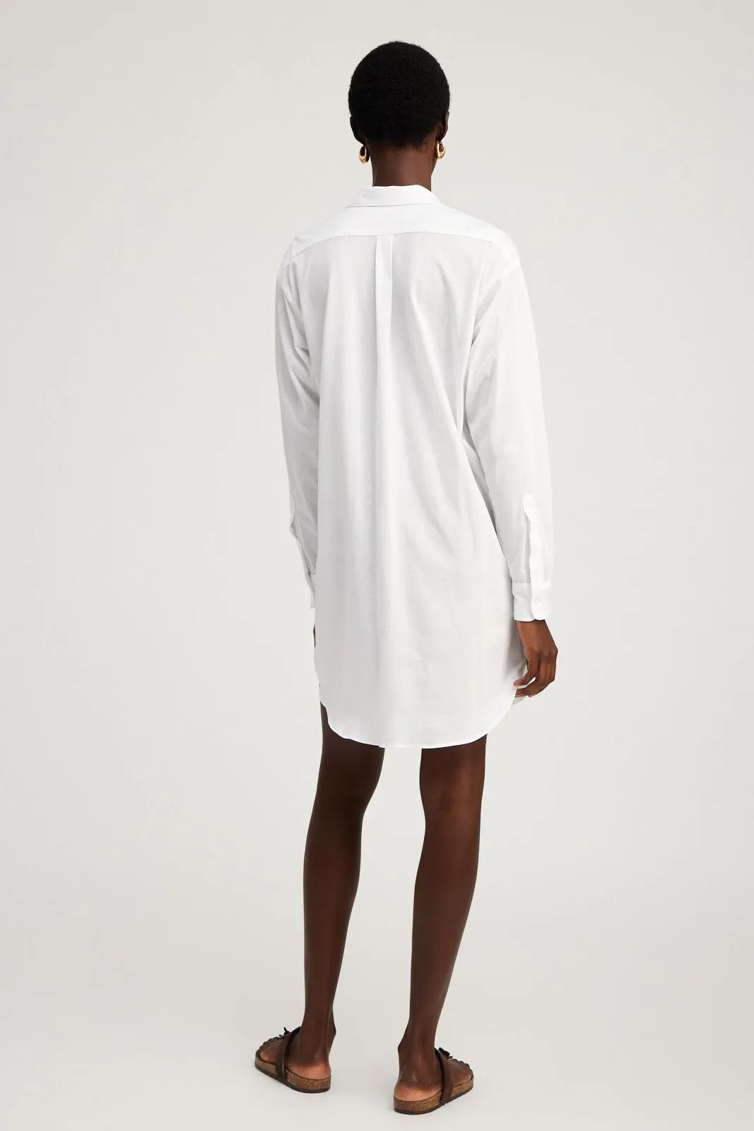 Visual Balance White Button Down Mini Dress