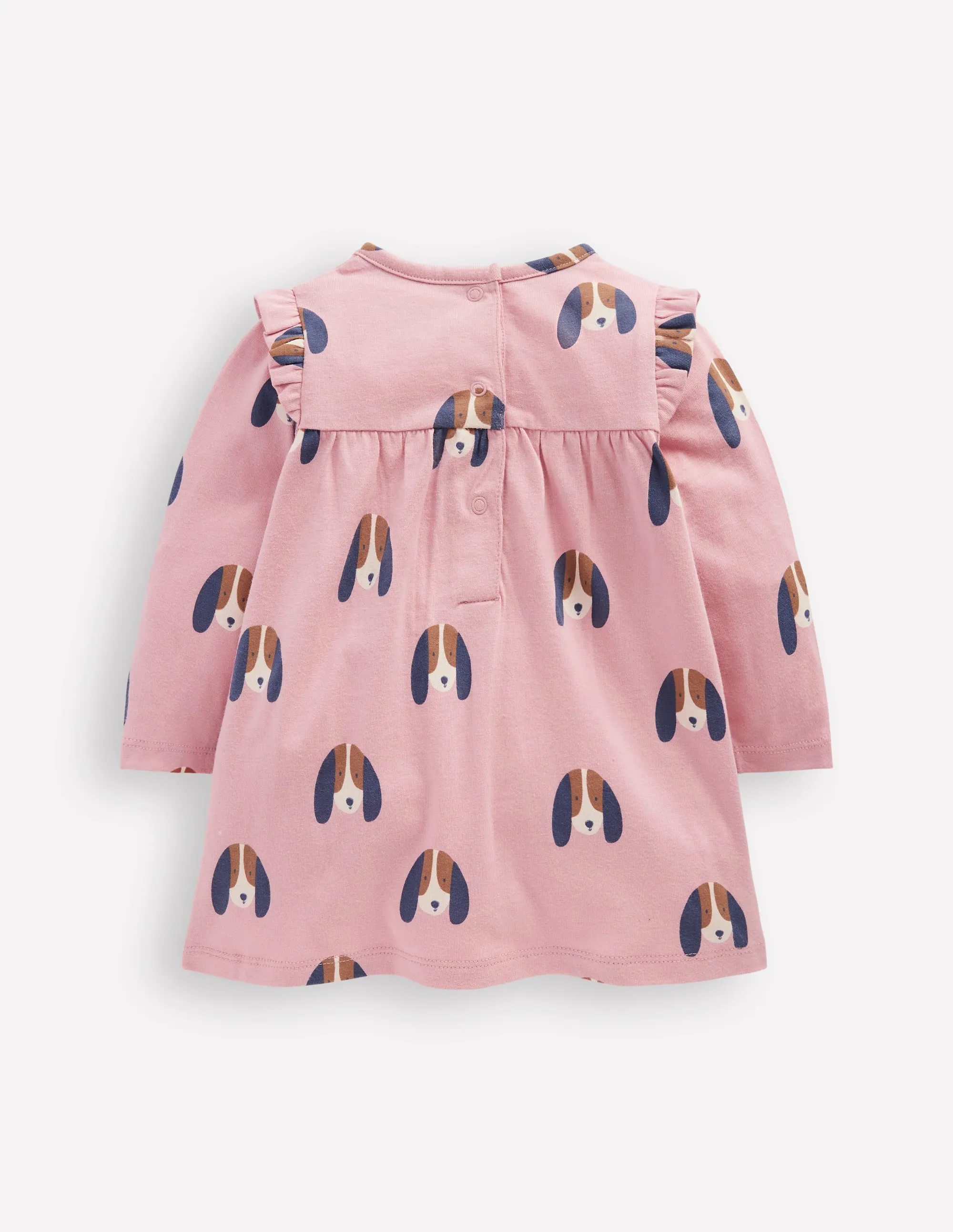 Printed Jersey Dress-Rose Pink Dogs Timeless Look