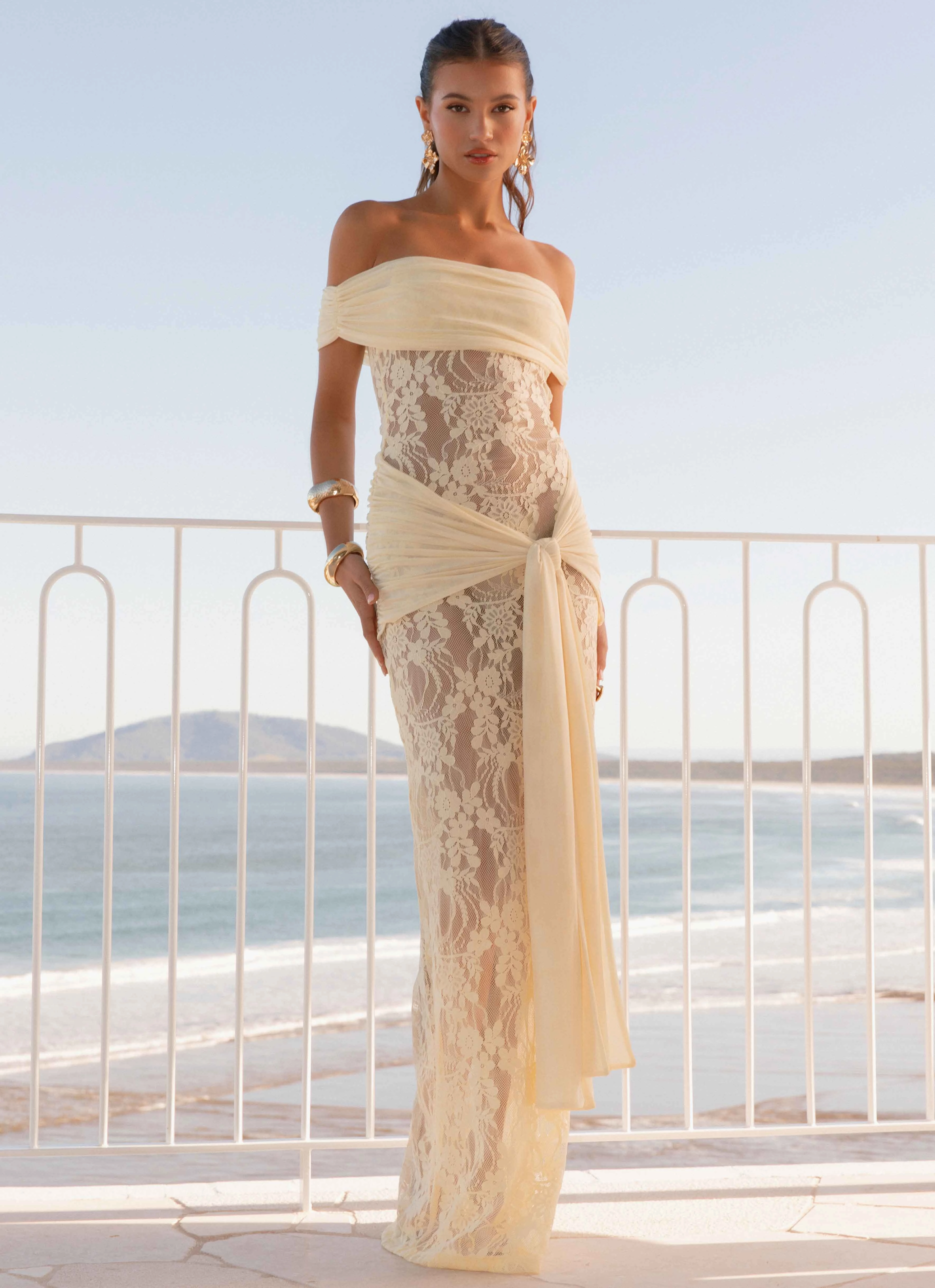 Gracie Twist Maxi Dress - Yellow