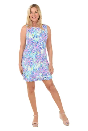 Vibrant Palms UPF50  Ruffle Dress Elegant Mood Metallic-Shine