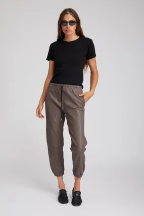 Ready For Action Core Fit Design Grey Leather Sweatpants