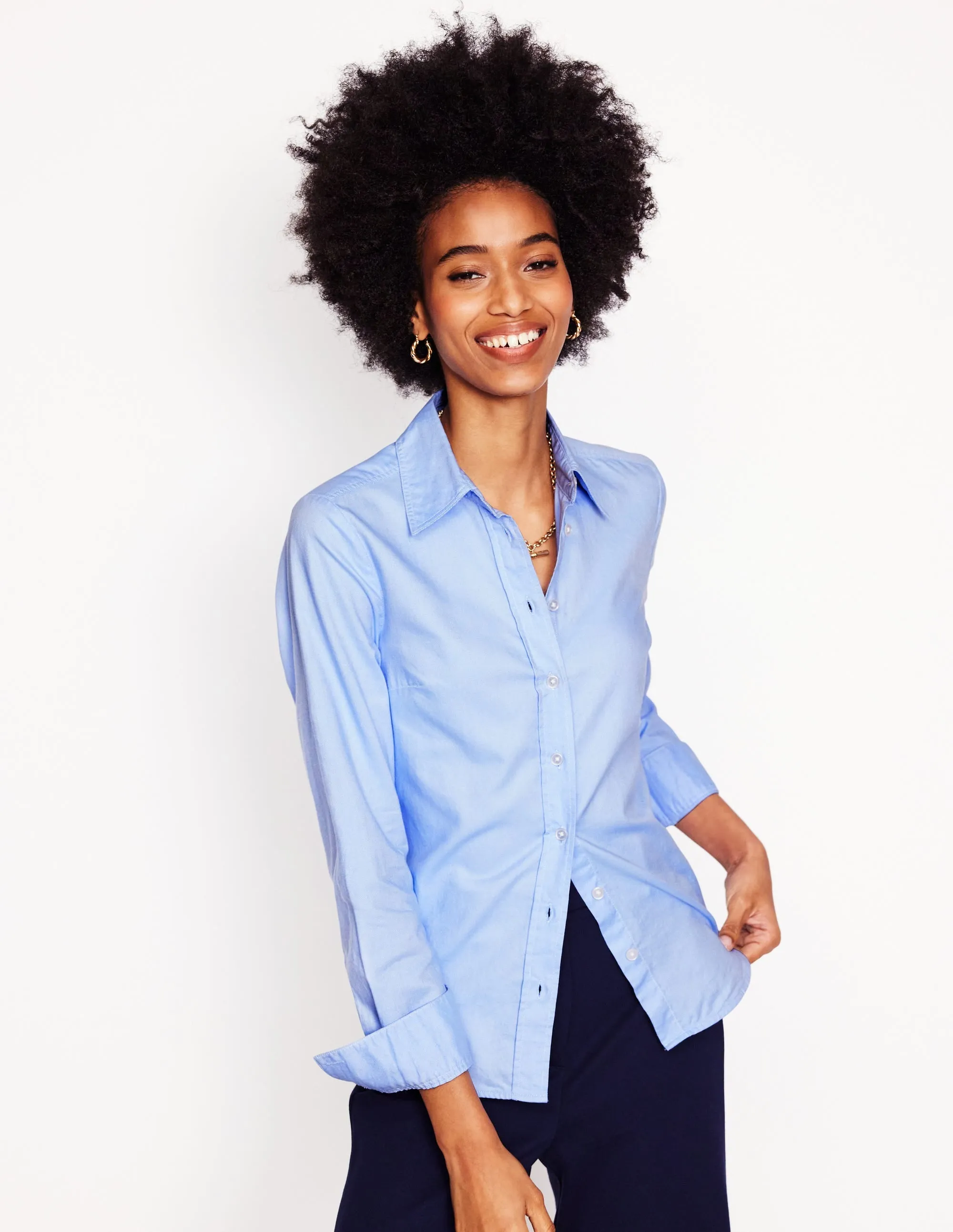 Sienna Cotton Shirt-Blue Oxford OdorControl Technology