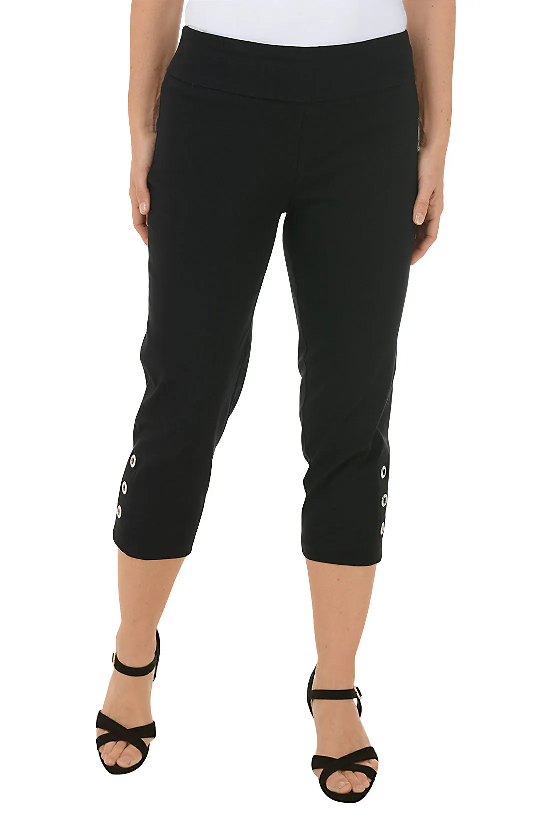 Stylish Appearance Grommet Hem Pull-On Crop Pant