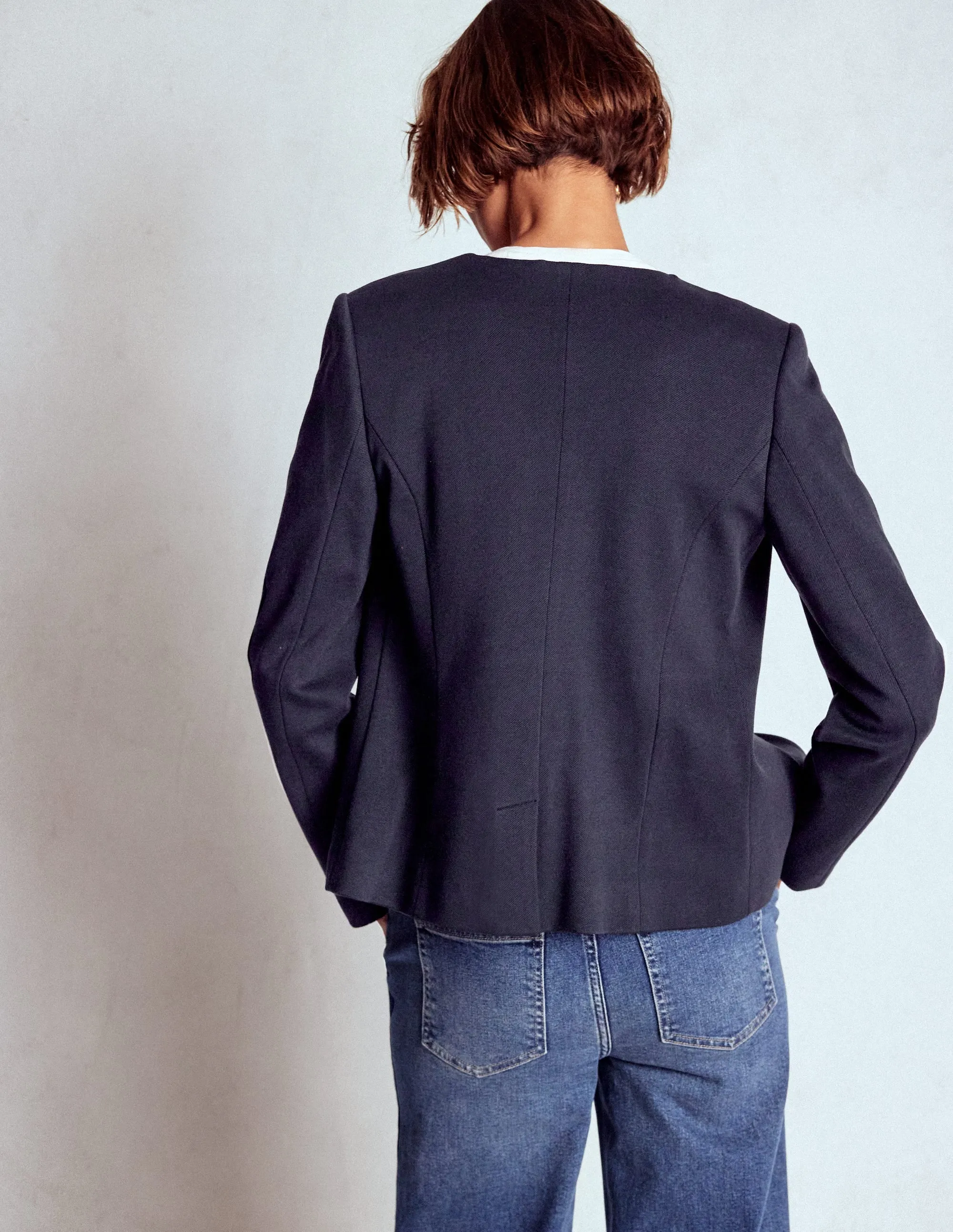 Hampstead Ponte Twill Blazer-Navy City Style Flexible Fit