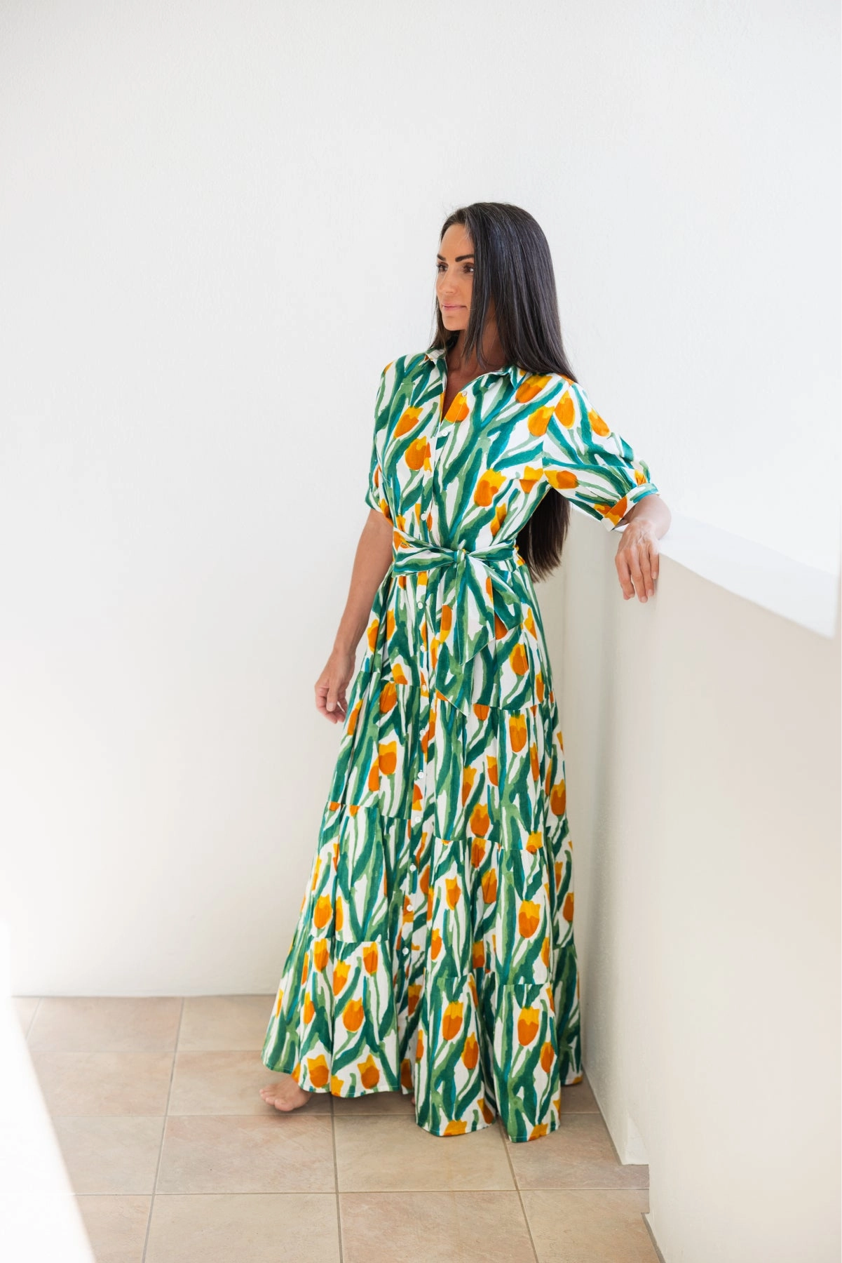 Hampton Dress Yellow Tulips Sharp Finish