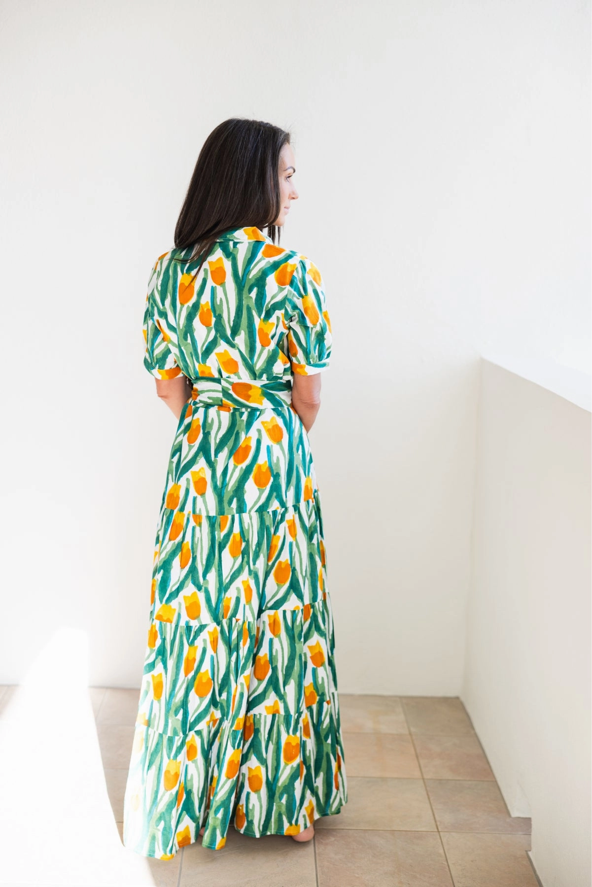 Smart Tones Hampton Dress Yellow Tulips