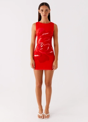 Happy Hour Mini Dress - Red