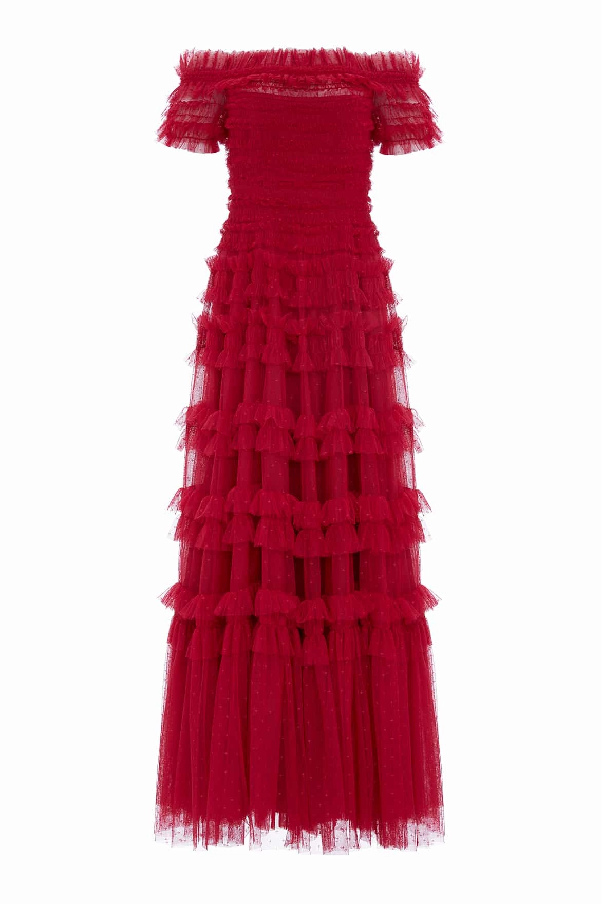 Lisette Ruffle Off Shoulder Gown Wrap style