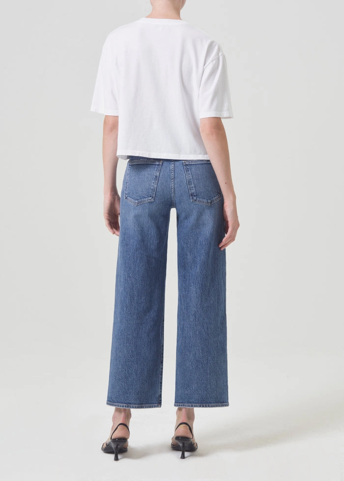 Party Look Modern Minimalist Harper Crop Mid Rise Relaxed Straight Jean in Moor