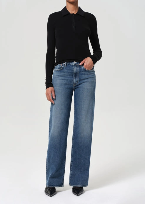 Harper Mid Rise Relaxed Straight Jean in Enroll Clean Style