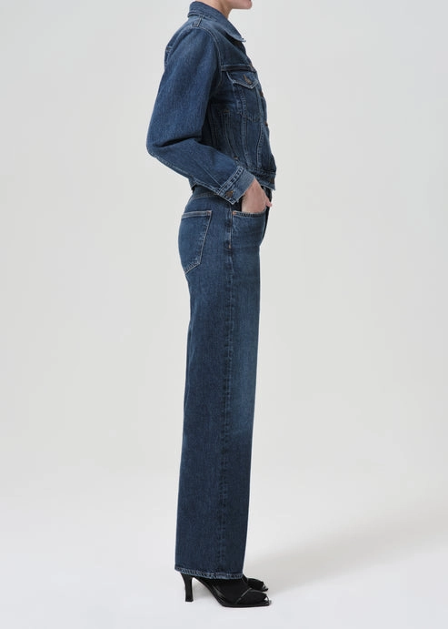 Simple Utility Minimalist Eco Friendly Harper Mid Rise Relaxed Straight Jean in Tempo