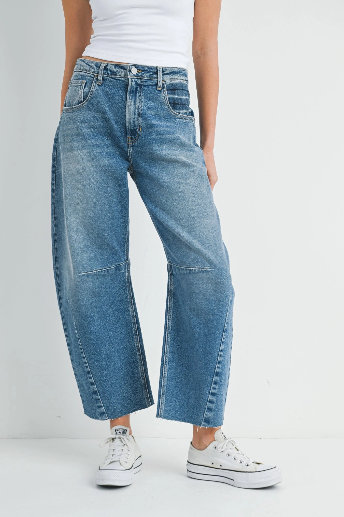 Unisex Friendly Smooth Picnic Style HAZEL BARREL JEANS