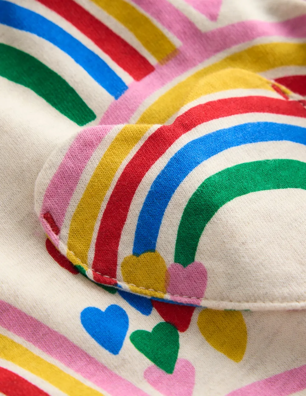 Heart Pocket Fun Jersey Dress-Oatmeal Marl Rainbow Hearts Timeless boho dress Chilly Comfort