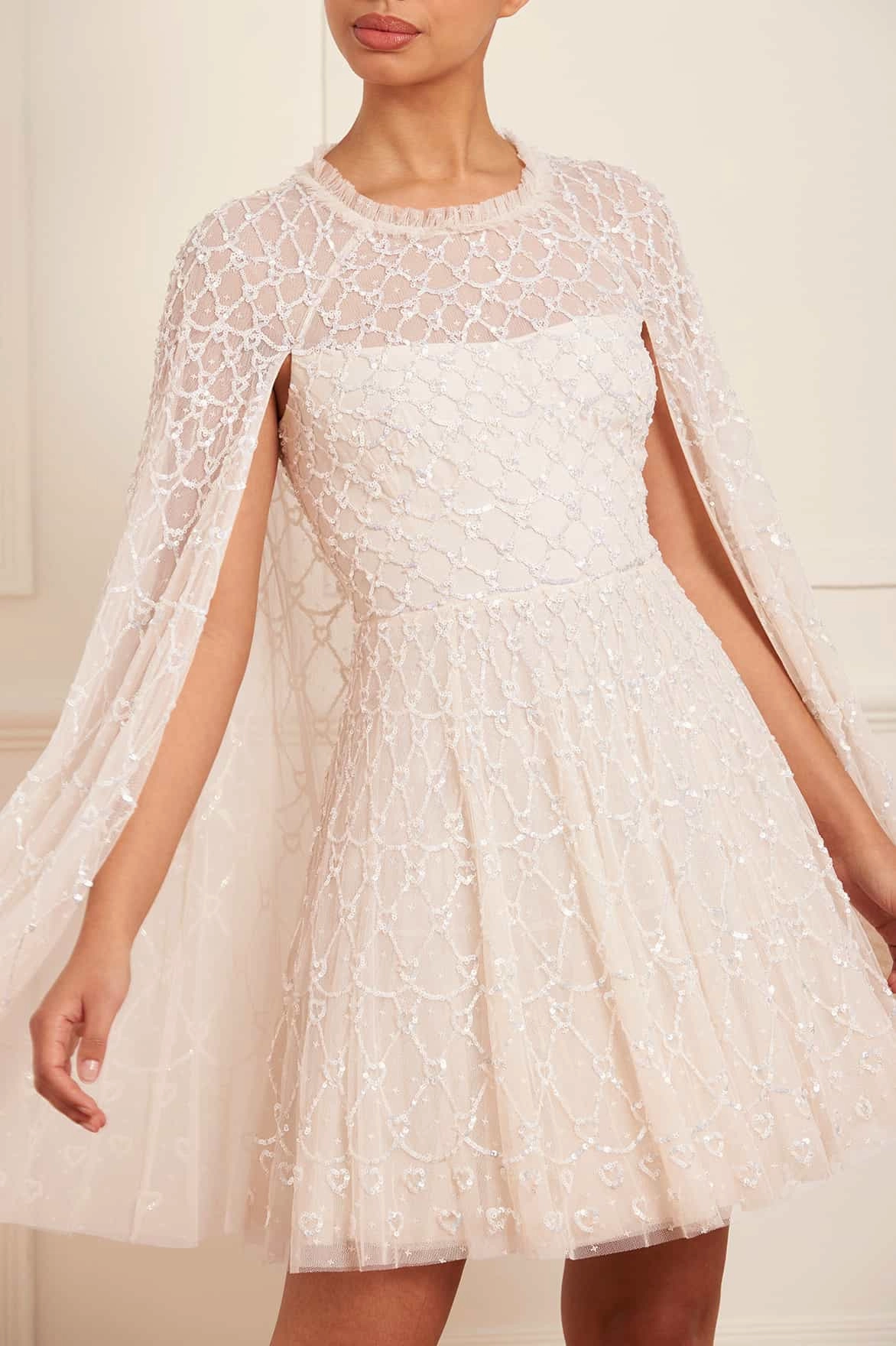 Heart Lattice Micro Mini Dress Deep Hue