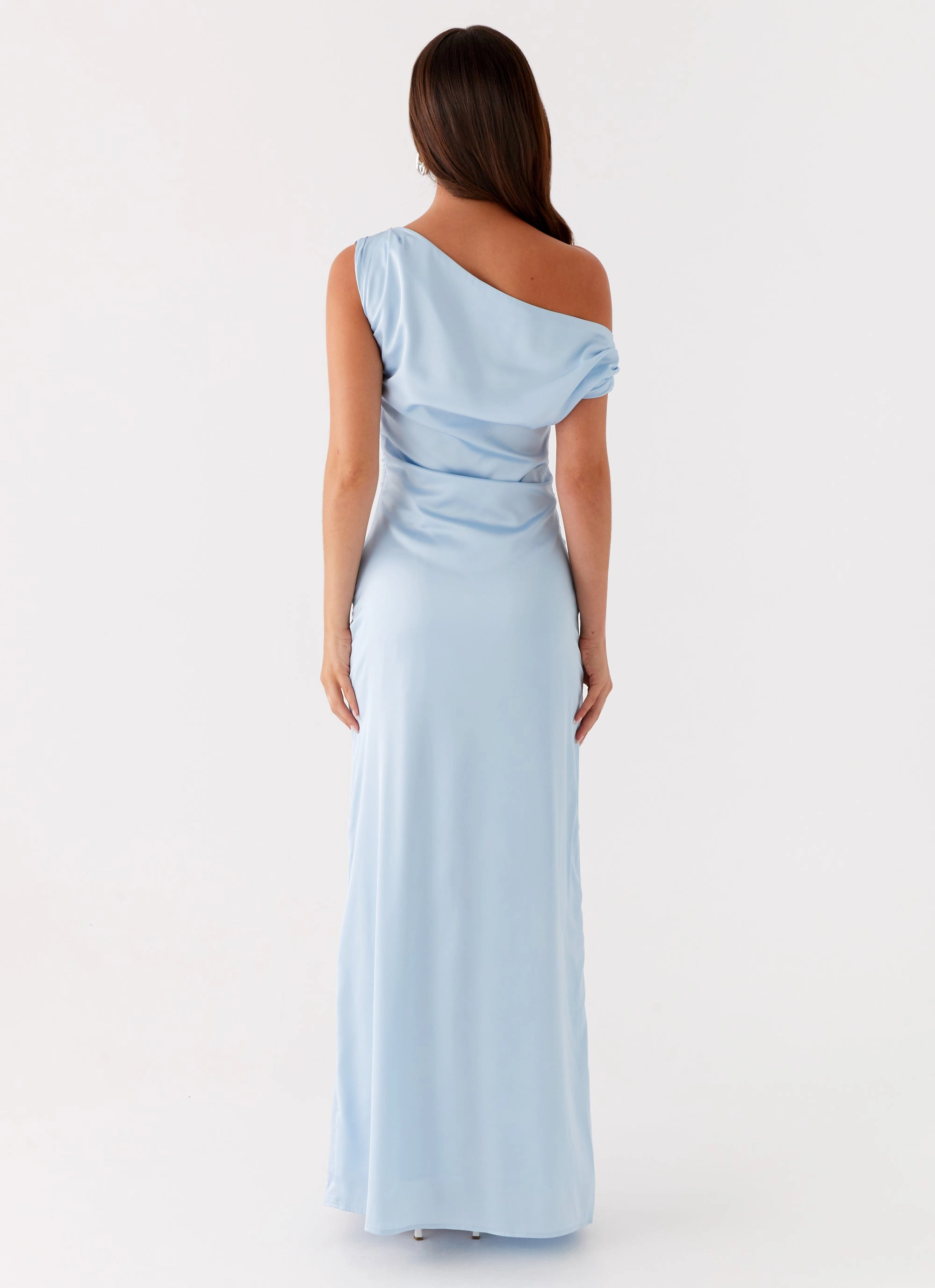 Heart Of Glass Satin Maxi Dress - Blue
