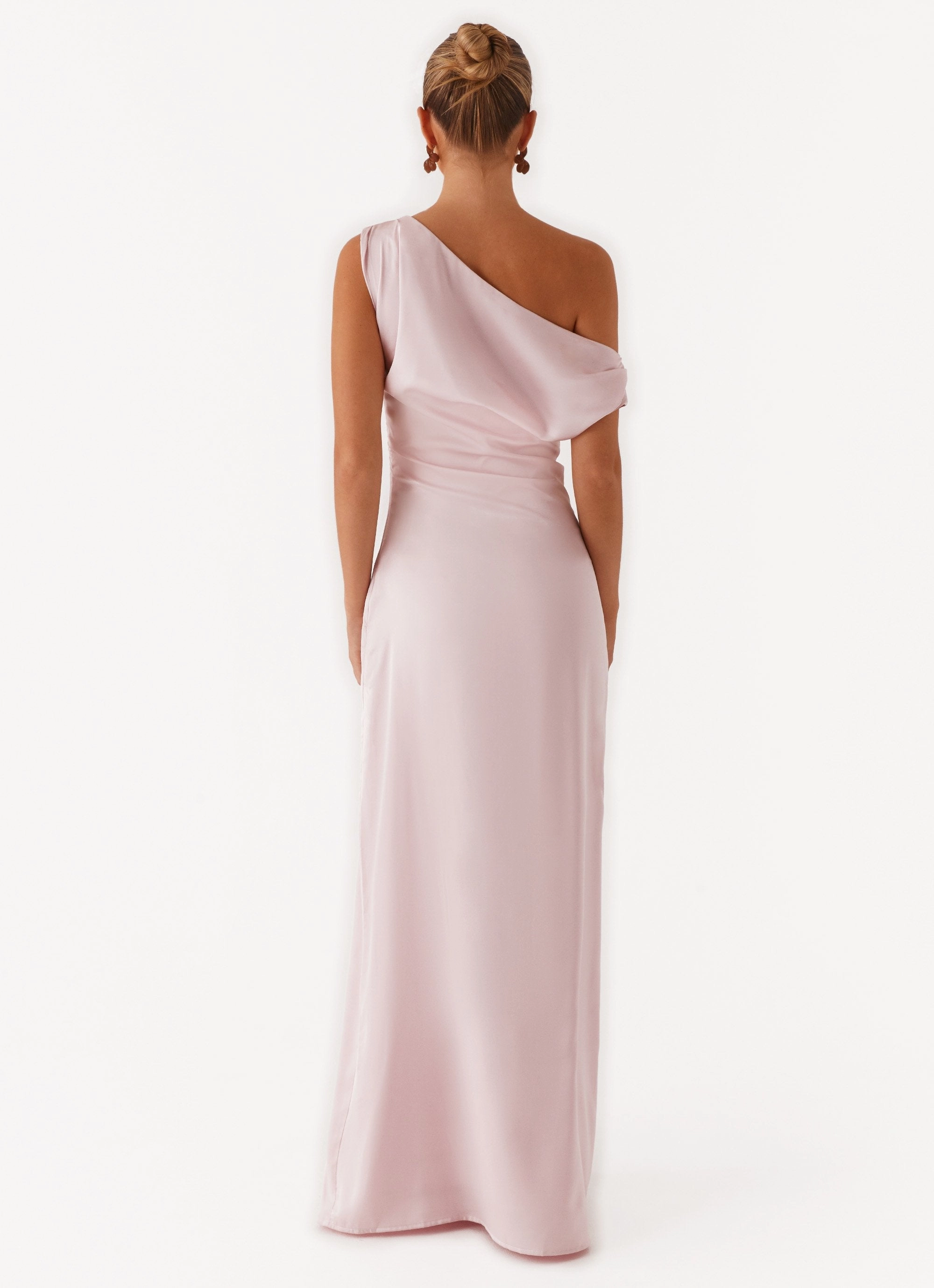Heart Of Glass Satin Maxi Dress - Pink