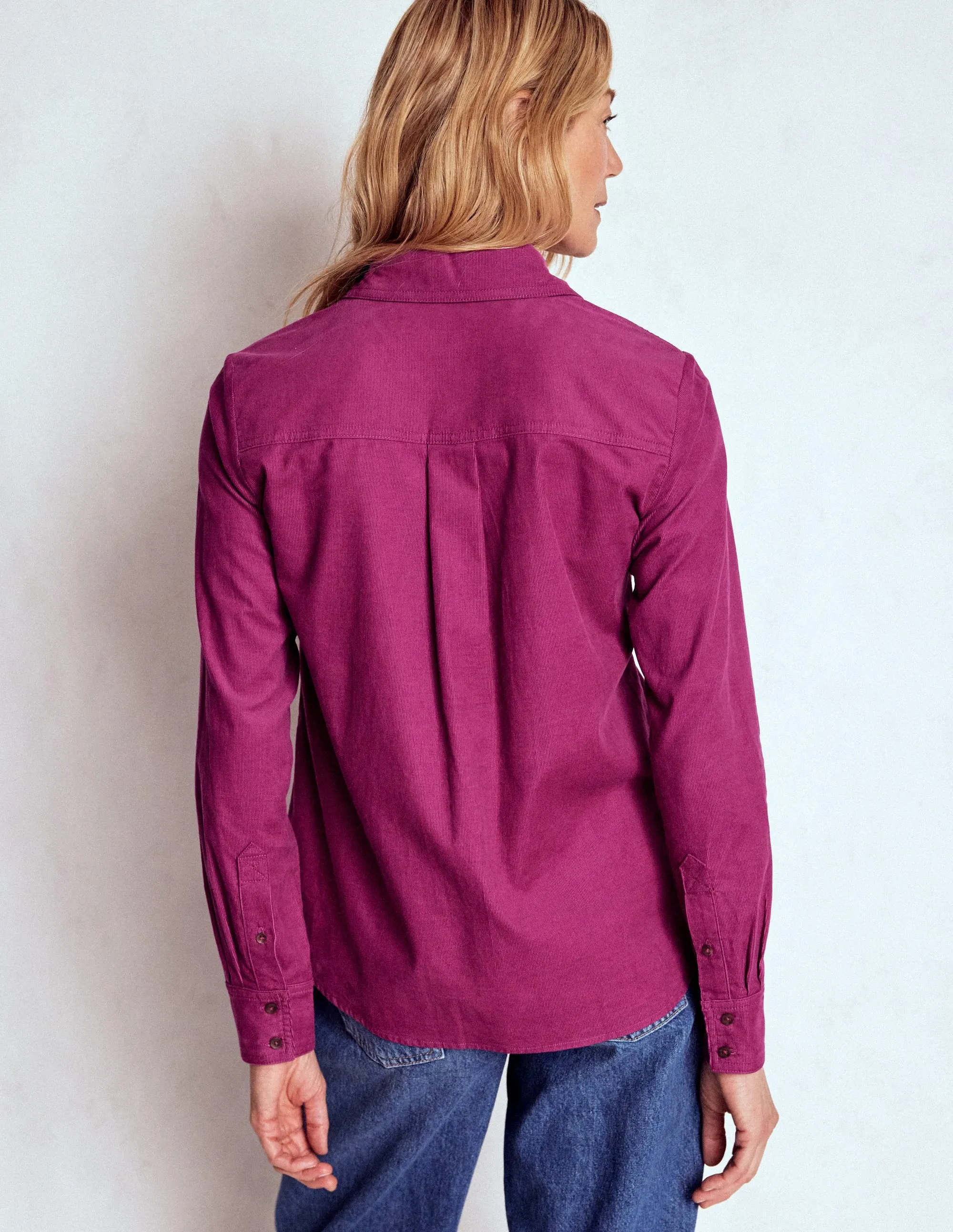 Sienna Cord Shirt-Rich Magenta Reflective Accent Stripes