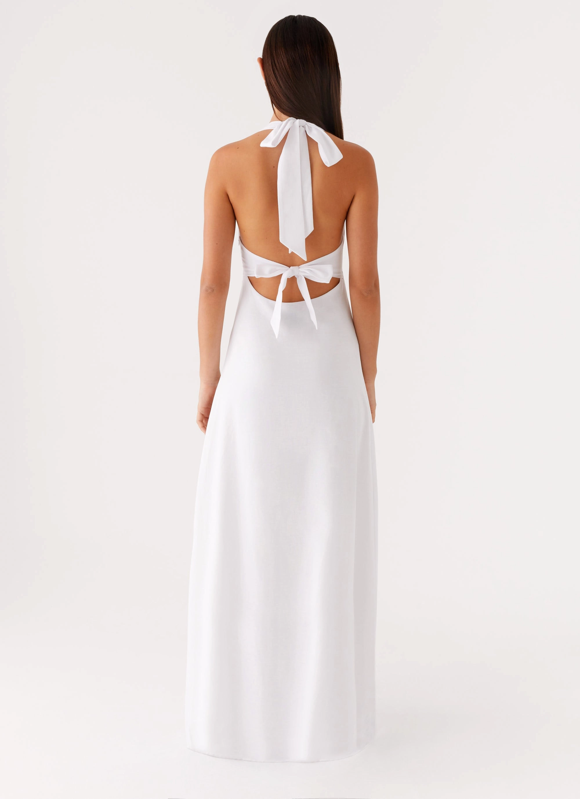 Heavy Hearted Linen Maxi Dress - White