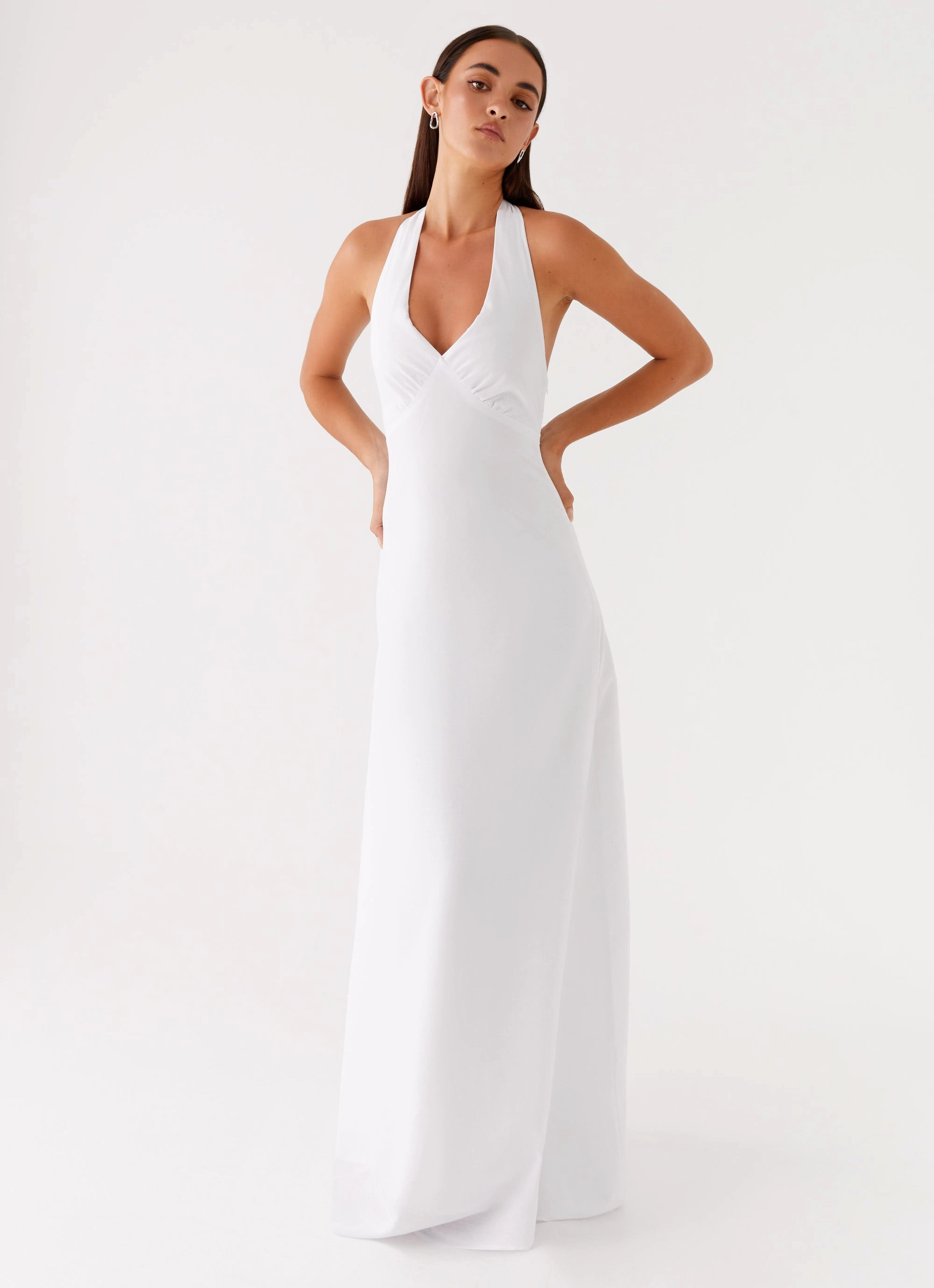 Heavy Hearted Linen Maxi Dress - White