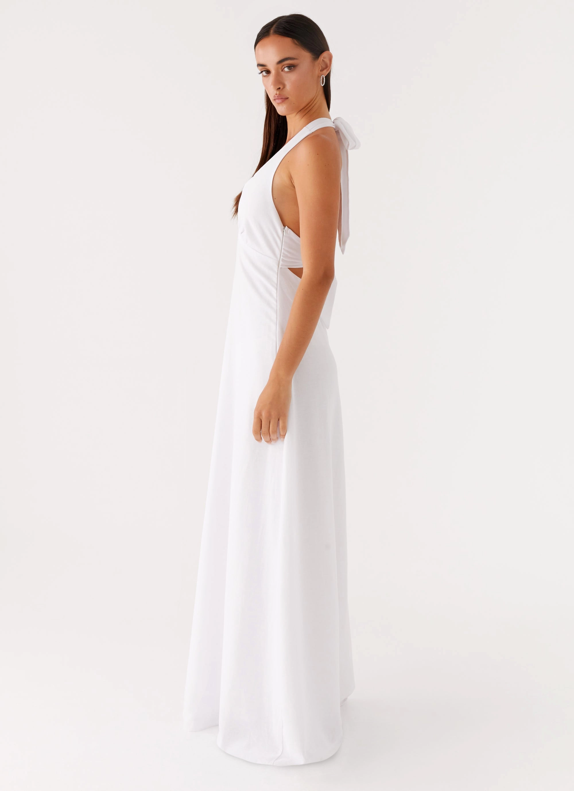 Heavy Hearted Linen Maxi Dress - White