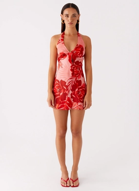 Heavy Hearted Mini Dress - Sicily Sunsets Print