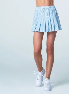 High Waist Linen Stripe Skirt Structured fabric Ventilated Mesh Lining