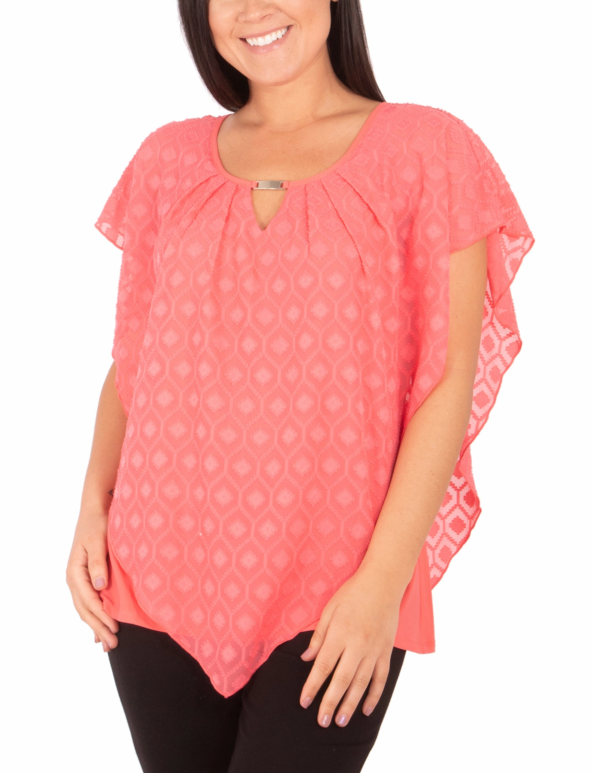 Tunic top Clipdot Poncho Top With Hardware