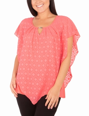 Tunic top Clipdot Poncho Top With Hardware
