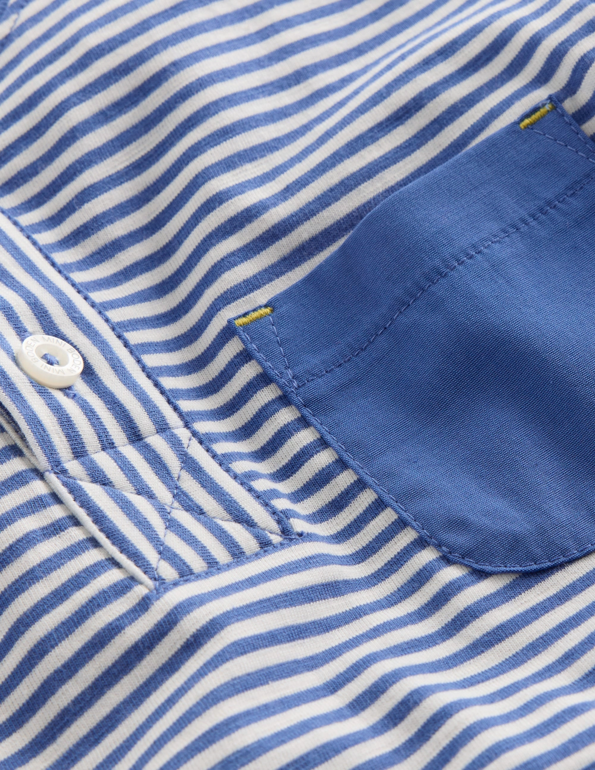 Everyday Henley T-shirt-Bluejay Stripe Basic Wardrobe Circular Knit