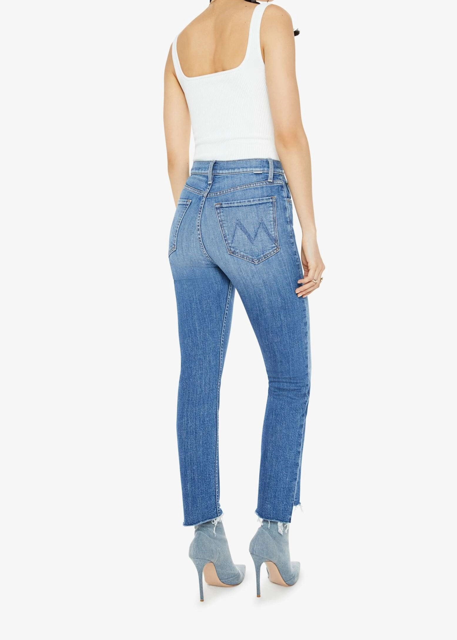 Classic Fit High Waisted Rider Ankle Step Fray in Loafers and Lassos