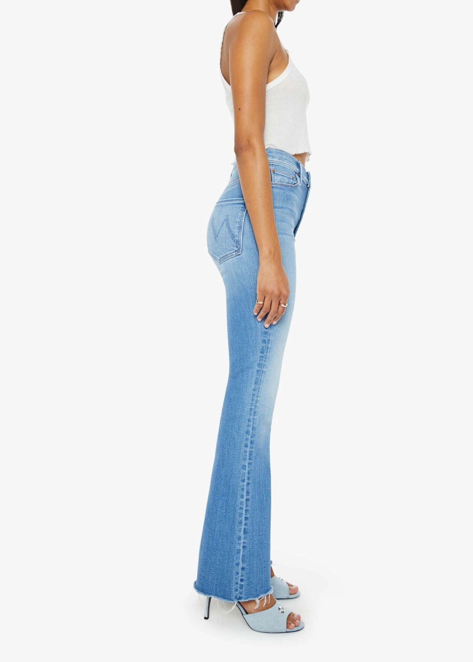 High Waisted Weekender Fray in Read Between the Lines Simple Outfit Smooth Texture