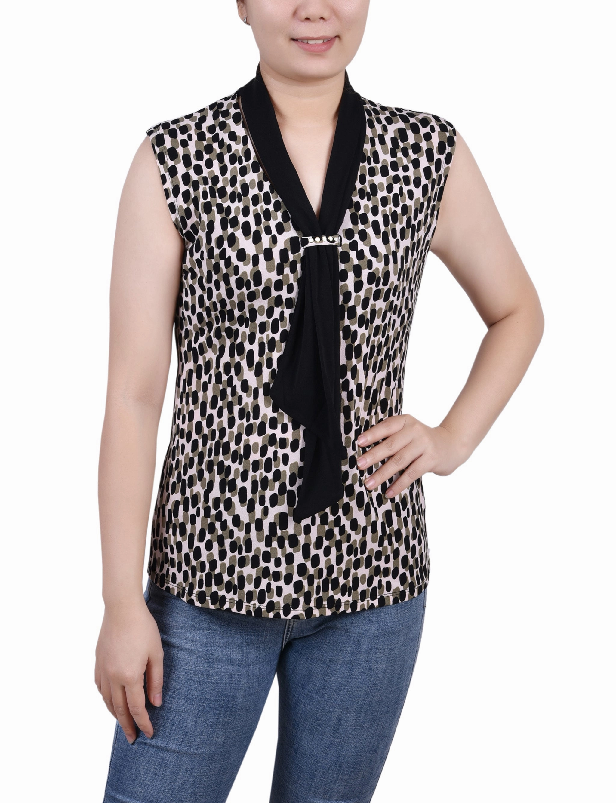 Petite Sleeveless Scarf Top Winter Fashion Tagless Comfort
