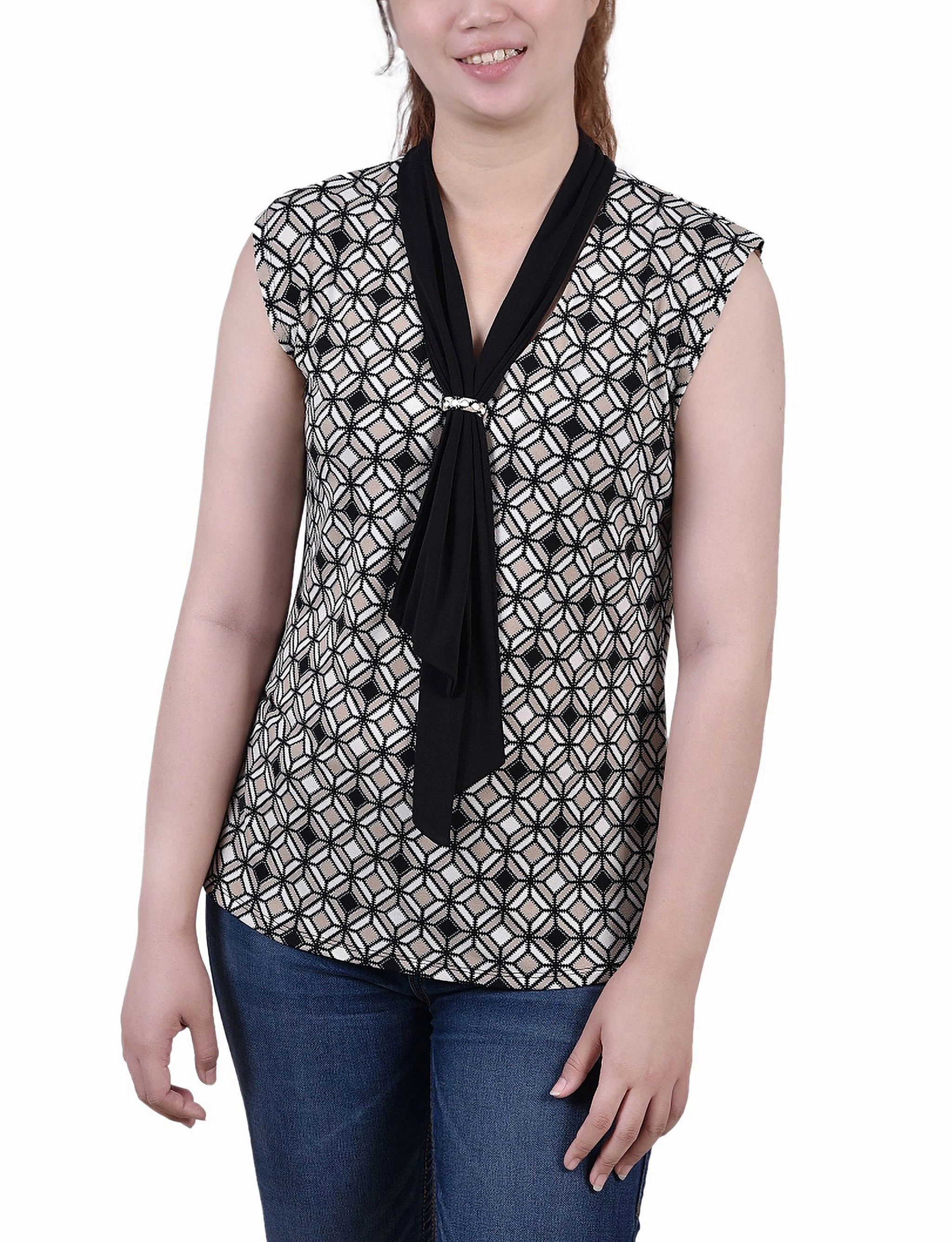 Petite Sleeveless Scarf Top Quick Dry Technology Zero Waste Cut Pattern