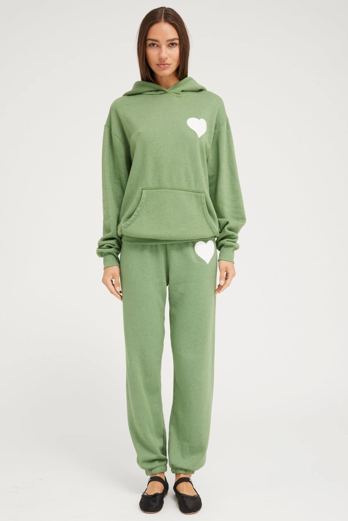 Adjustable Cuffs Fern Heart Sweatpants