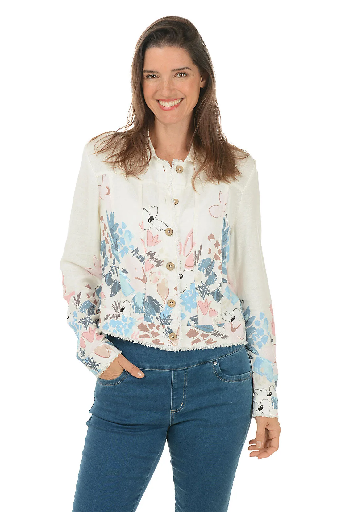 Supernova Frayed Linen-Blend Jacket OdorResistantTechnology ShockAbsorbing